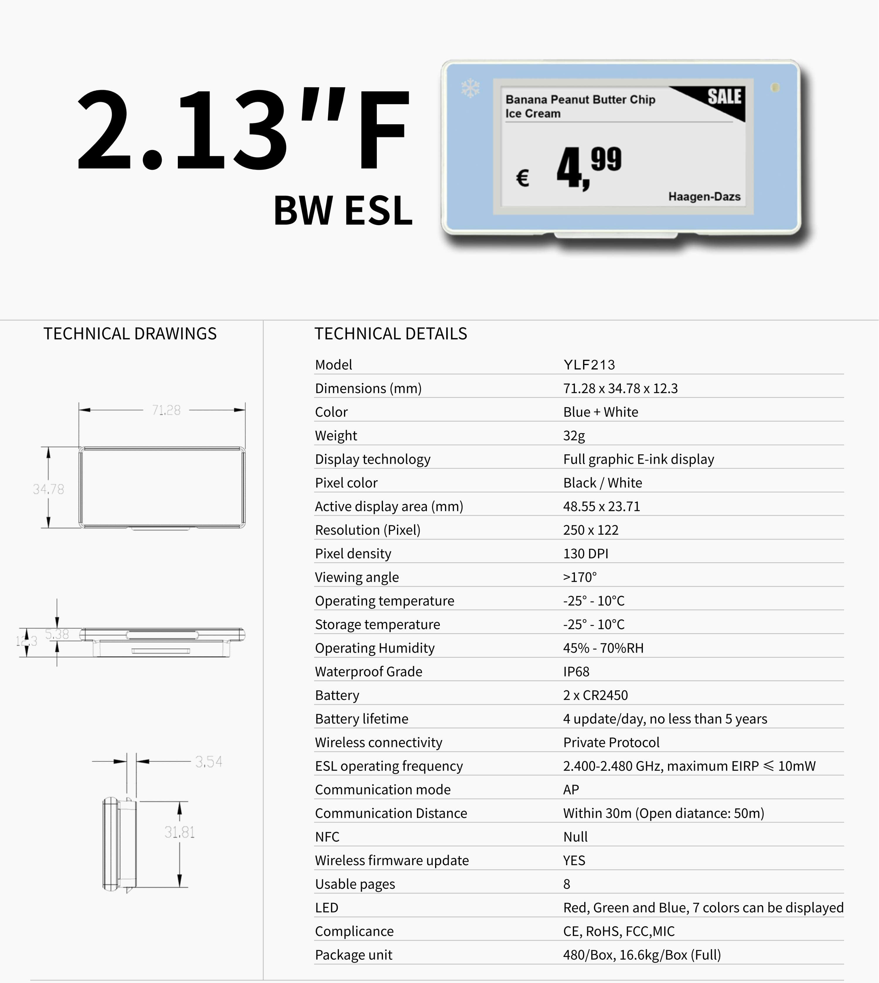 Digital Price Label for freezer