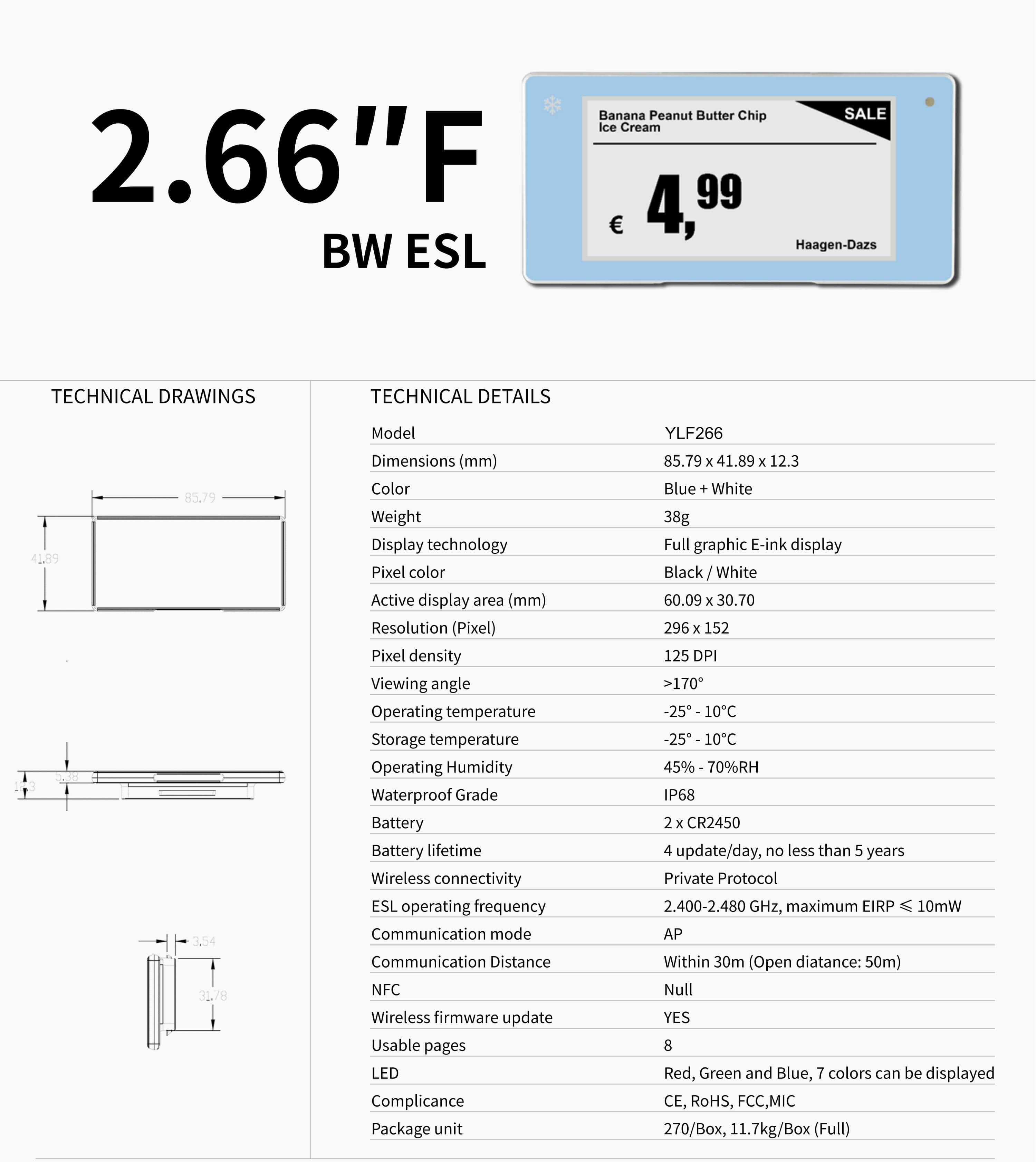 Digital Price Label for freezer